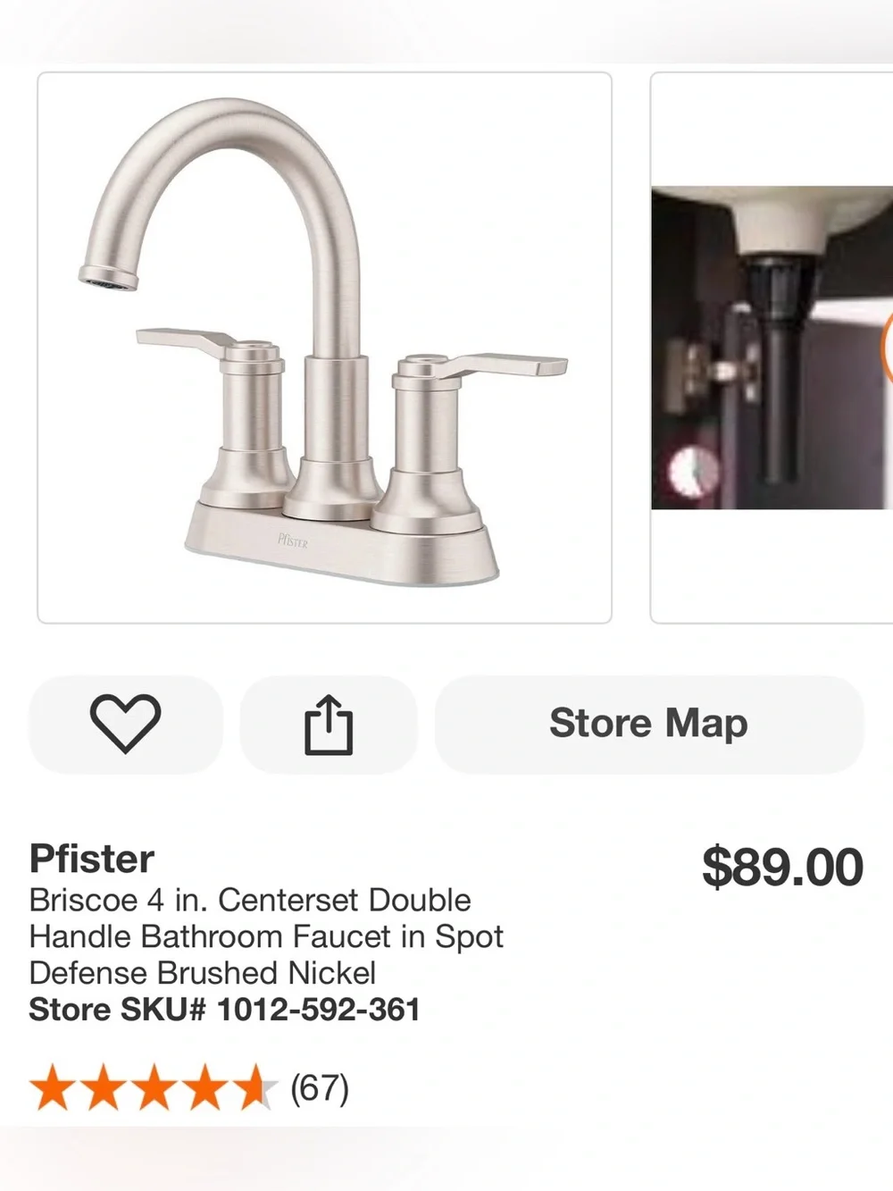 Pfister Briscoe Brushed Nickel Two-Handle Bathroom Faucet